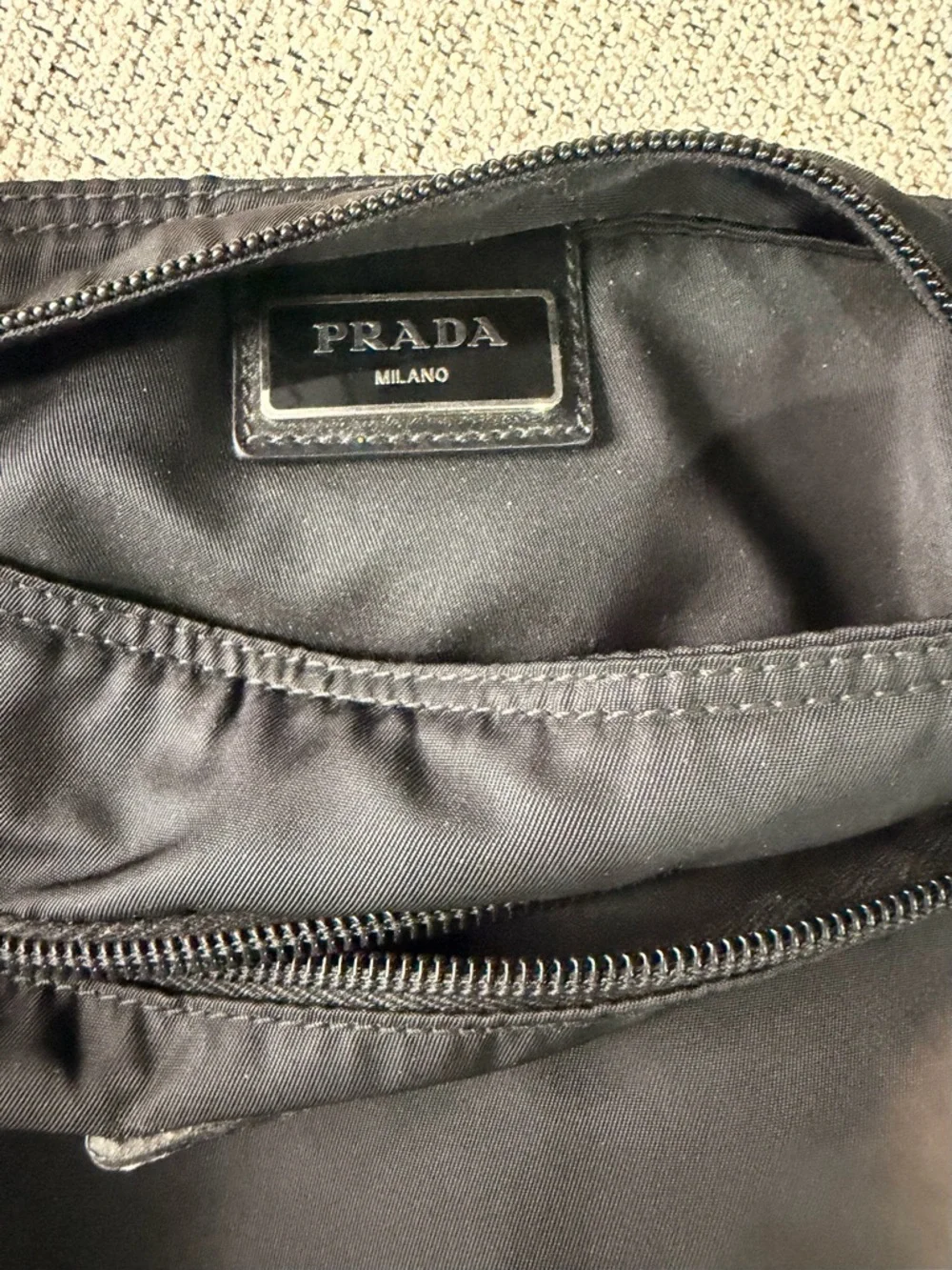 Prada Vintage Black Nylon Crossbody Bag
